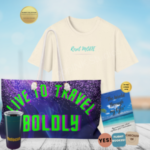 SUMMIT Reset Experience tier bundle featuring Reset Mode tee, Live to Travel Boldly weekender bag, travel tumbler, and 200-page travel journal from the Reset Culture ecosystem.