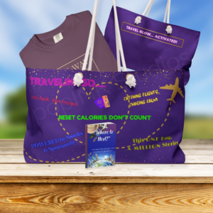 VOYAGE reset tier featuring travel tote, weekender bag, journal, and digital reset tools